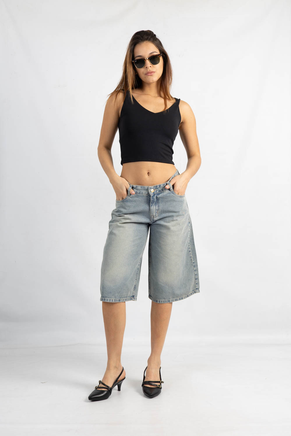 B-29 | BERMUDA OXIDO MATIZADO CLASICO TIRO MEDIO RIGIDO TALLES 36 AL 46 VERSUS