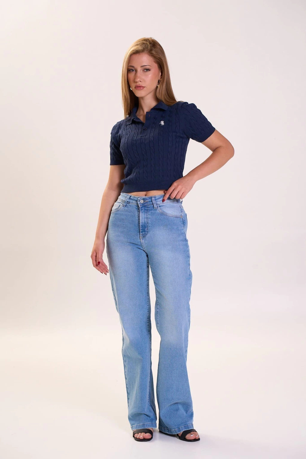 TAKI-WIDE LEG CONFORT CELESTE ELASTIZADO TIRO ALTO TALLES 36 AL 46 STRIVEN